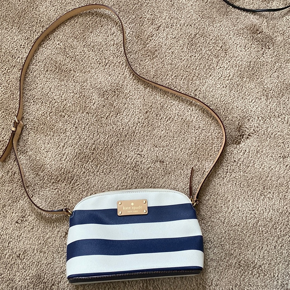 Kate Spade blue and white crossbody bag